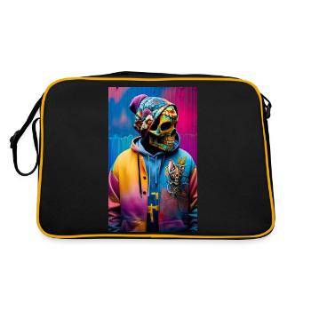 ARTWORK Skull Boss - Sac Retro - noir/or - Dos