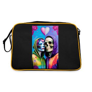 ŒUVRE Love Skull - Sac Retro - noir/or - Dos