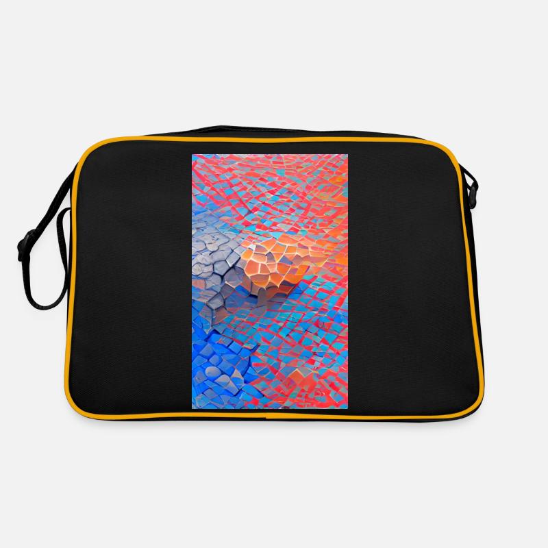 Motif 3D vibrant avec des briques colorées comme des blocs Sac Retro