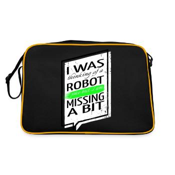 jokes robot engineering robotics sci fi computer - Retro Tasche - Schwarz/Gold - Hinten