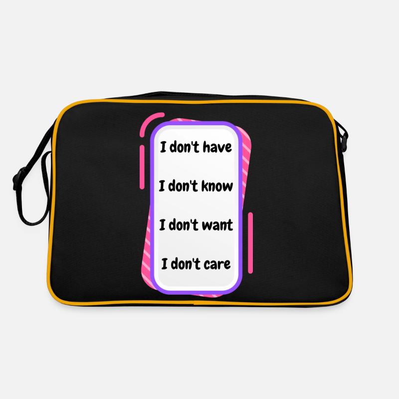 I don't have, I don't know, I don't want, I don't - Retro Tasche - Schwarz/Gold