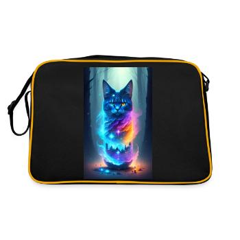 Magical Forest Cat - Retro Bag - black/gold - Back