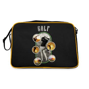 Golf Golf Golfer Sport Hobby Club Vintage - Retro Bag - black/gold - Back