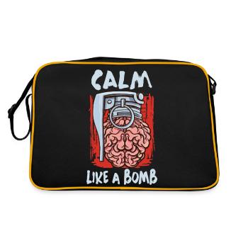 Ruhig wie eine Bombe Nationaler - Retro Tasche - Schwarz/Gold - Hinten
