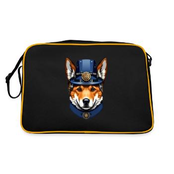 Clockwork Corgi Dog - Retro Bag - black/gold - Back