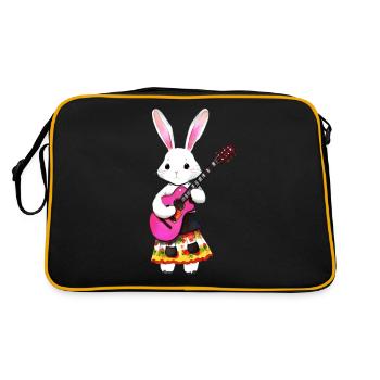 Mignon lapin romantique avec guitare - Sac Retro - noir/or - Dos