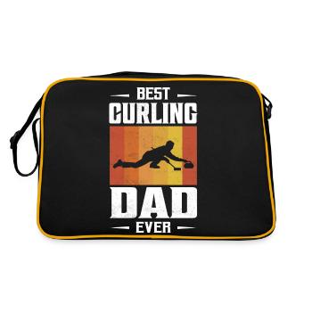 Best Curling Dad Ever Ice Sport Broom Curler - Retro Bag - black/gold - Back