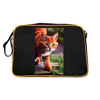 Kitty - Retro Tasche - Schwarz/Gold - Hinten