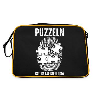 Puzzlefan Puzzler Puzzleteile Puzzle - Retro Tasche - Schwarz/Gold - Hinten
