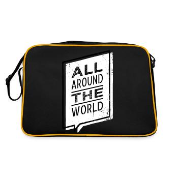 different gift eat sleep travel repeat funny quote - Retro Tasche - Schwarz/Gold - Hinten