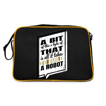 Biomedical Engineering Bot Awesome Funny Quote - Retro Bag - black/gold - Back