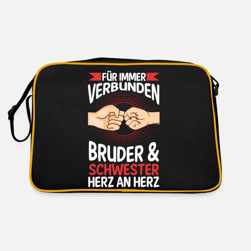 Geschwister Bruder und Schwester Retro Tasche