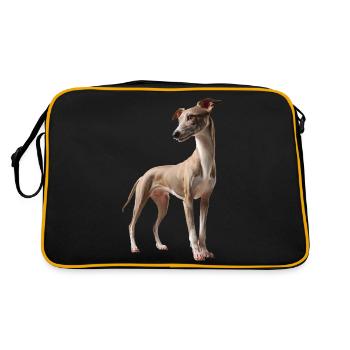 Whippet - Lévrier italien, Super Chien - Sac Retro - noir/or - Dos