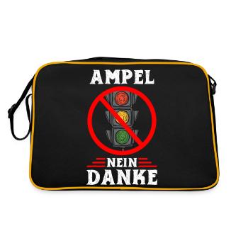 Ampel #Rücktritt der Regierung - Retro Tasche - Schwarz/Gold - Hinten