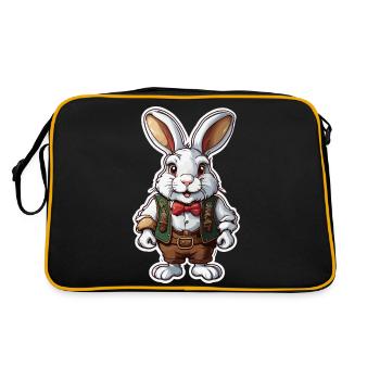 Lederhosen / Animal / Traditional costume / Tradition / Rabbit - Retro Bag - black/gold - Back