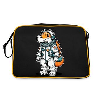 Illustration d’astronaute dinosaure - Sac Retro - noir/or - Dos