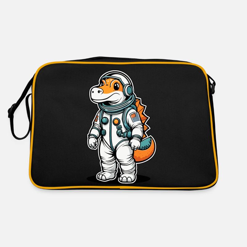 Dinosaurier Astronaut Illustration Retro Tasche