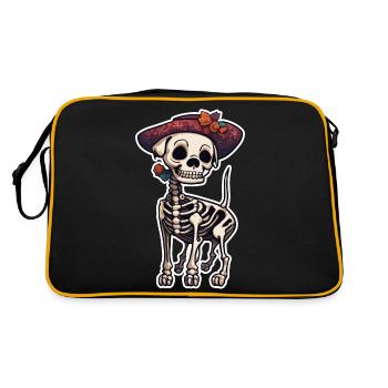 La Catrina/ Tattoo / Mexico / Animal / Dog - Retro Bag - black/gold - Back