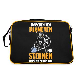 Astrologie, Astrologue, Astronaute, Univers, Espace - Sac Retro - noir/or - Dos