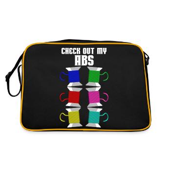Check Out My Abs - 3D Printer - Retro Bag - black/gold - Back