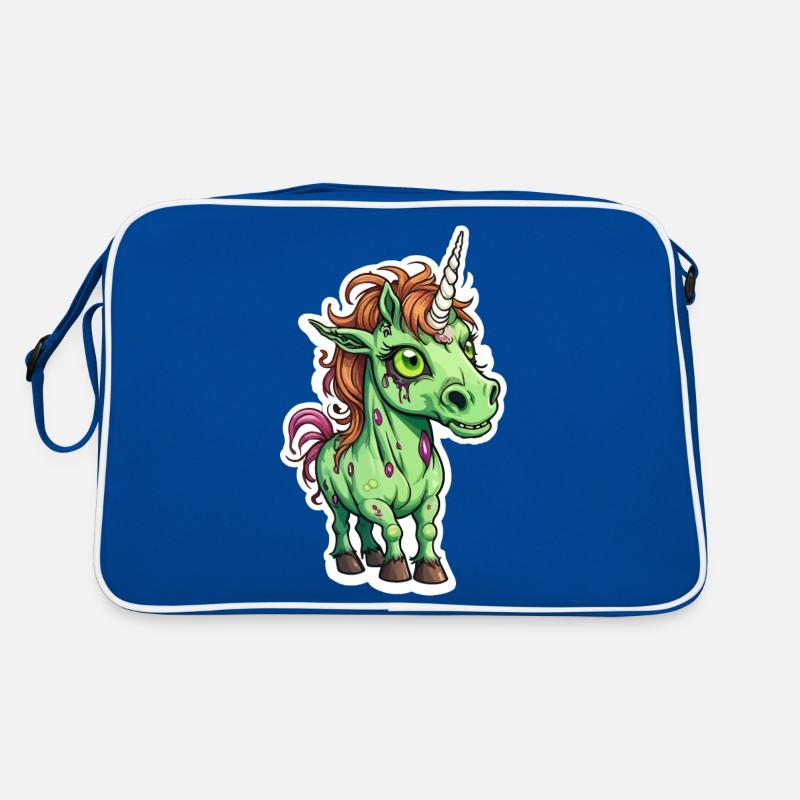 Zombie Einhorn Illustration Retro Tasche