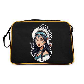 Indianer - Indianer - USA - Retro Tasche - Schwarz/Gold - Hinten