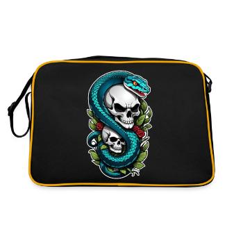 Snake Skeleton and Tattoo - Retro Bag - black/gold - Back