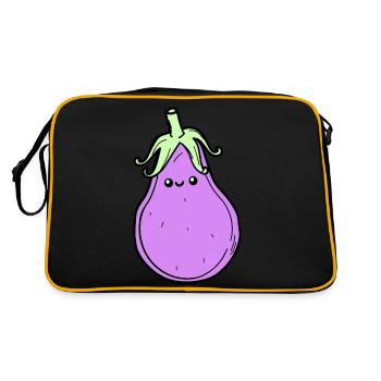 Eggy Eggplant - Retro Bag - black/gold - Back