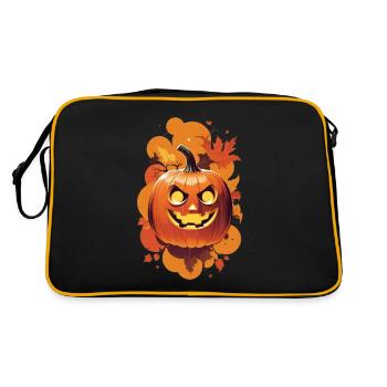 Kürbis-Unfug - Retro Tasche - Schwarz/Gold - Hinten