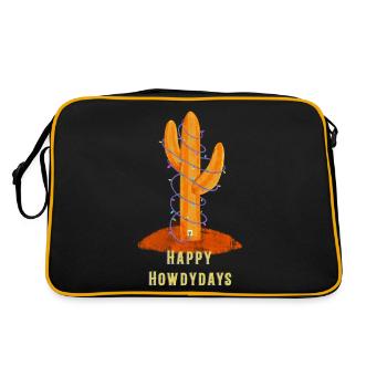 Happy Holidays Cactus - Retro Bag - black/gold - Back