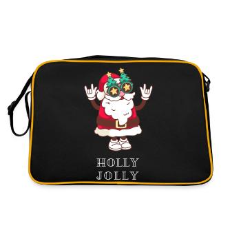 Auf lock Santa - Retro Tasche - Schwarz/Gold - Hinten