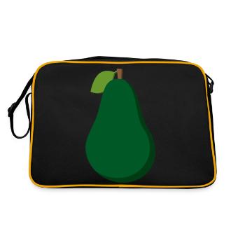 Avocado Grüne Birne Avocados Karneval Fasching - Retro Tasche - Schwarz/Gold - Hinten