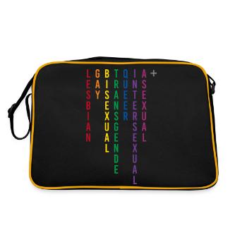 LGBTQIA+ Rainbow Lettering Genre - Sac Retro - noir/or - Dos