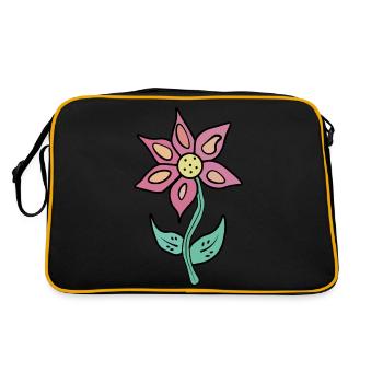 Fleur de dessin animé - Sac Retro - noir/or - Dos