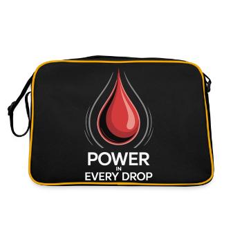 BLUT, KRAFT IN JEDEM TROPFEN - Retro Tasche - Schwarz/Gold - Hinten