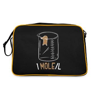One Mole Per Liter Lustig Chemie Geek Physik Nerd - Retro Tasche - Schwarz/Gold - Hinten