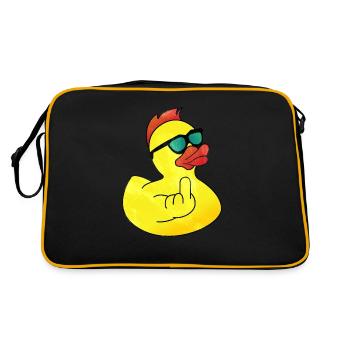 Gummiente Coole Badeente - Retro Tasche - Schwarz/Gold - Hinten