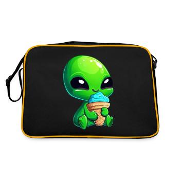 Alien Green Alien Ice Crème glacée molle Crème glacée bleue - Sac Retro - noir/or - Dos