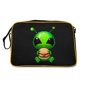 Hungry Alien: Dévoreur de cheeseburger - Sac Retro - noir/or - Dos