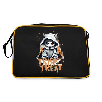 Trick or Treat - Süßes oder Saures - Halloween - Retro Tasche - Schwarz/Gold - Hinten