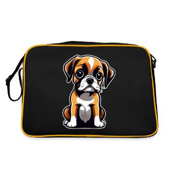 Mignon chien boxer mignon - Sac Retro - noir/or - Dos