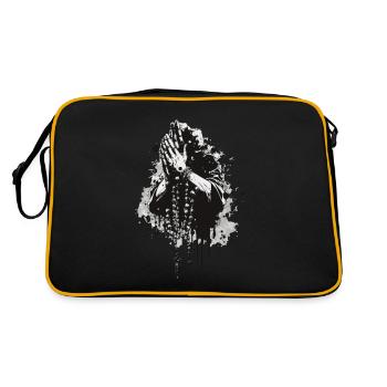Praying Hands Rosary Black and White - Retro Bag - black/gold - Back