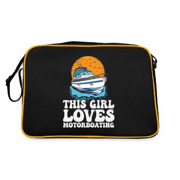 Cette fille aime le bateau à moteur Ponton Queen drôle - Sac Retro - noir/or - Dos