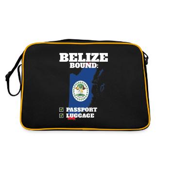 Belize Bound Country Travel Drapeau bélizien - Sac Retro - noir/or - Dos