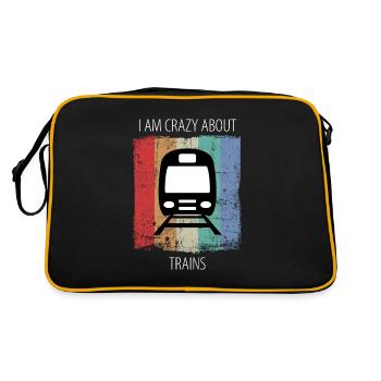 Train Railway Railroad Worker Trains Train Driver - Retro Bag - black/gold - Back