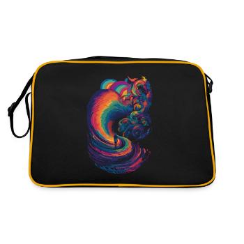 Trippy rainbow path in the clouds - Retro Bag - black/gold - Back