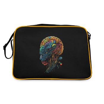 Cerveau / crâne surréaliste surréaliste coloré - Sac Retro - noir/or - Dos