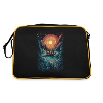 Surrealist canoe group in the universe sun - Retro Bag - black/gold - Back