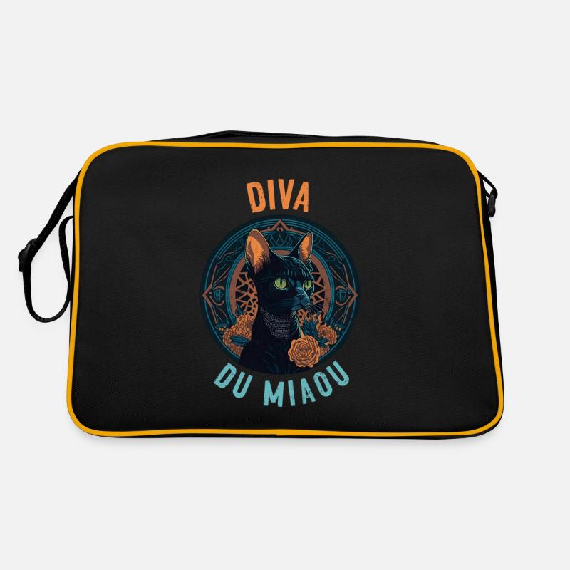 Portrait de chatte élégante : Diva du Miaou Sac Retro