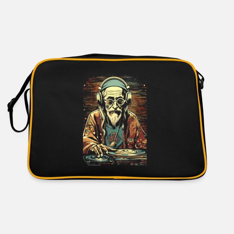 DJ hippie cool à son apogée - Sac Retro - noir/or